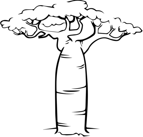 Baobab Tree Coloring Page